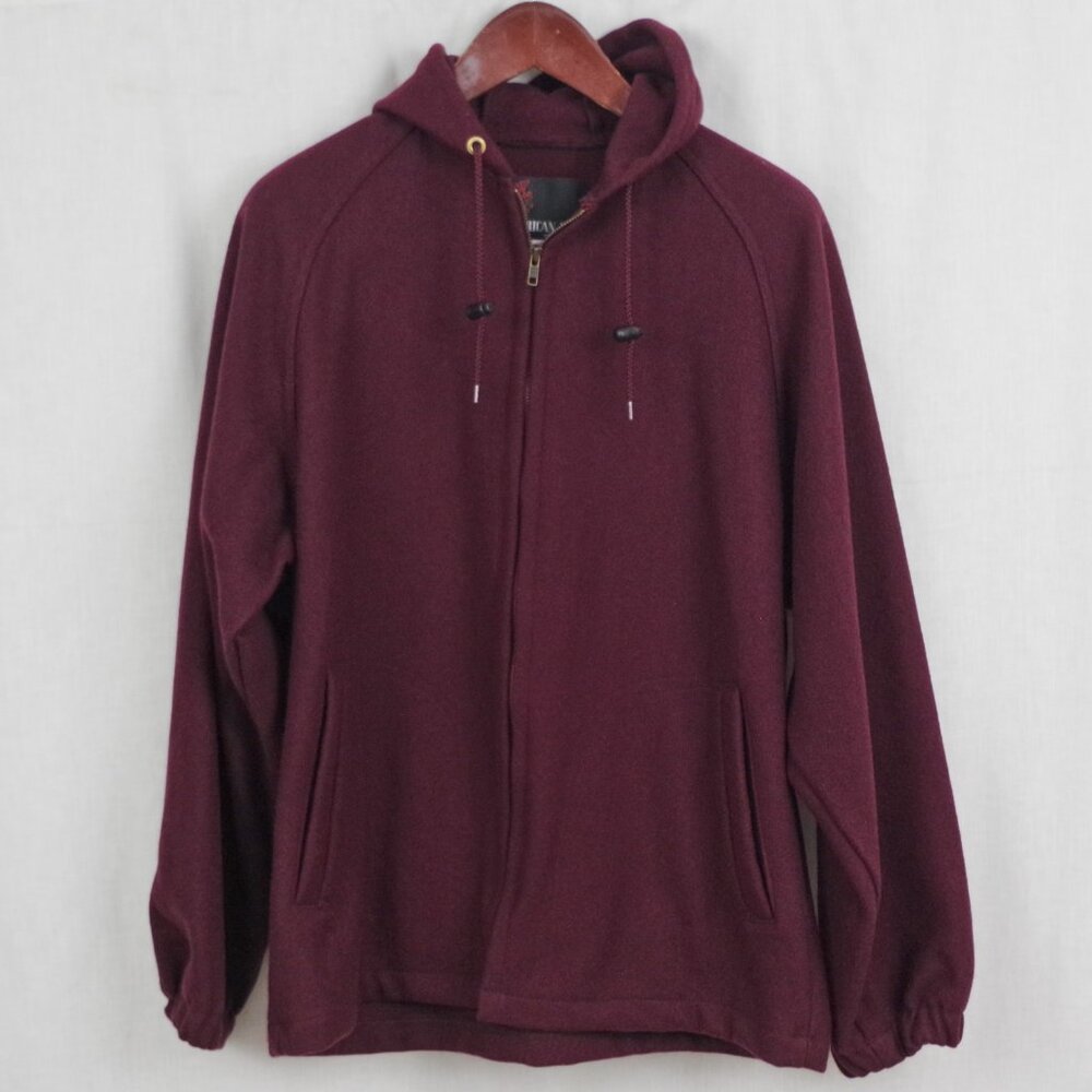 Vintage USA Made Wool Hoodie Style Jacket Medium
